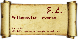 Prikosovits Levente névjegykártya